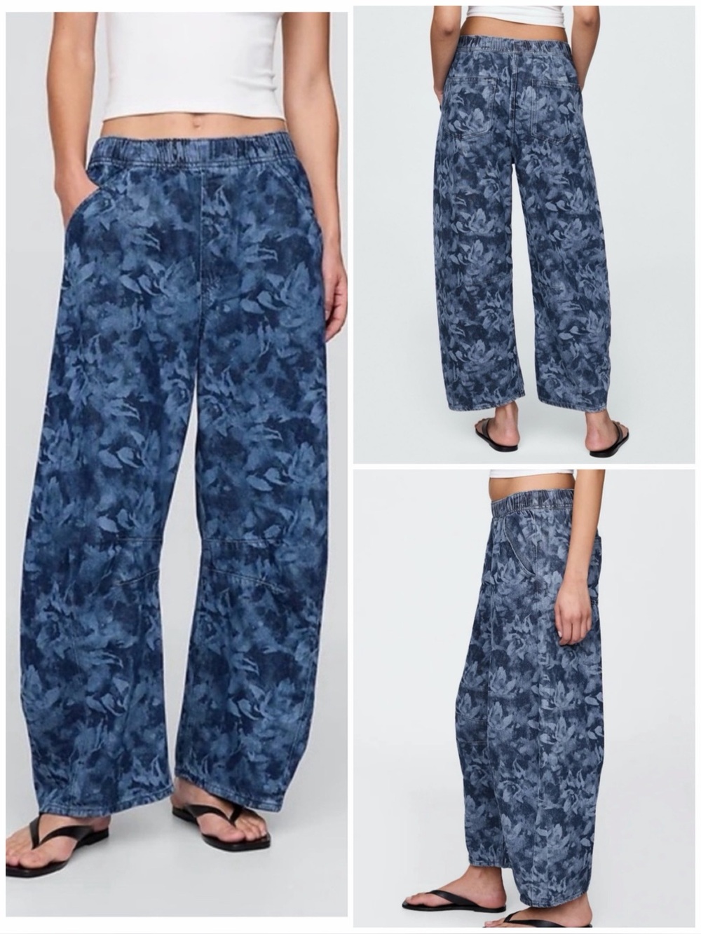 GAP Floral Mid Waist Easy Horseshoe Jeans